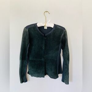 Ecru | jade suede eyelet cardigan top | size small